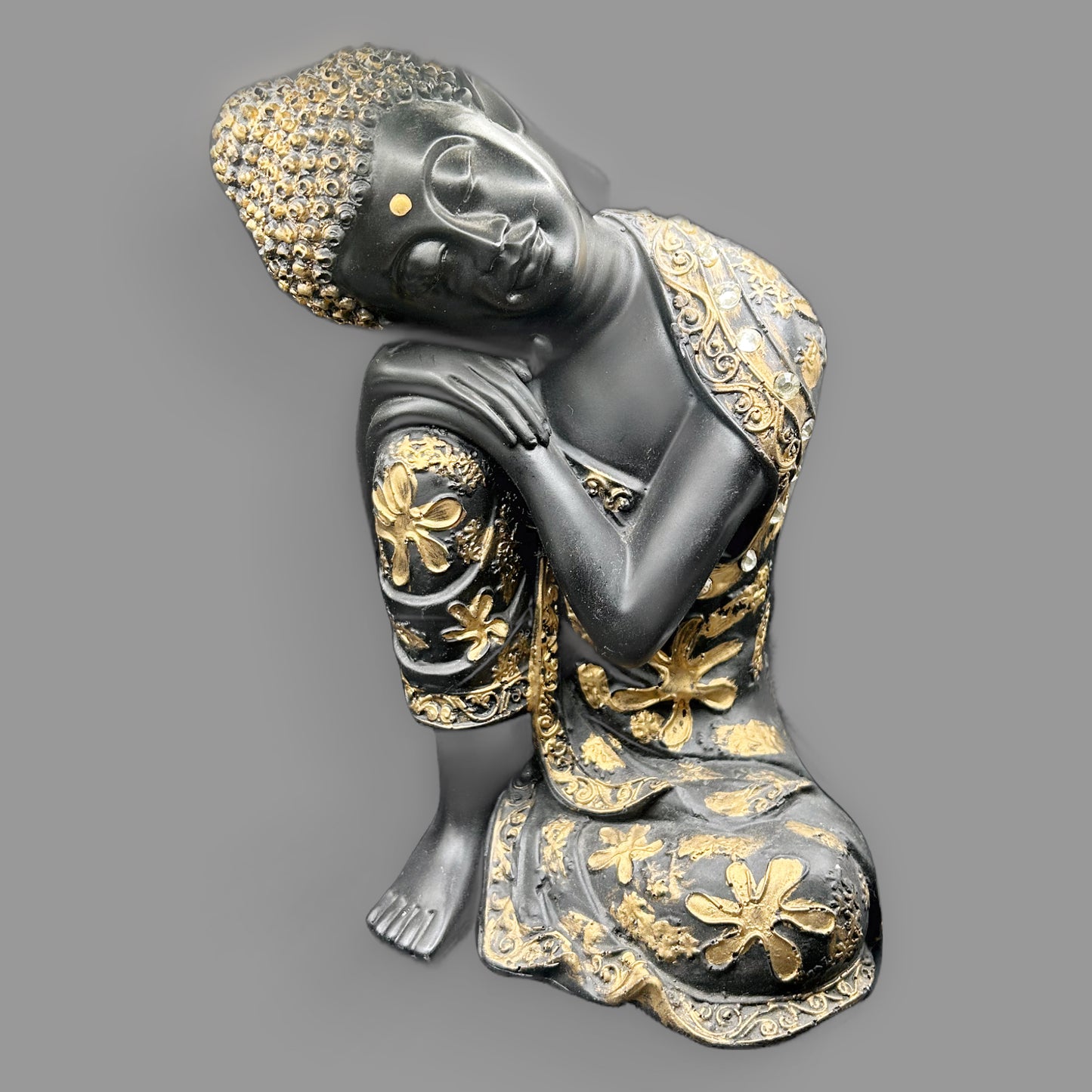 Black and Gold Resting Buddha Statue