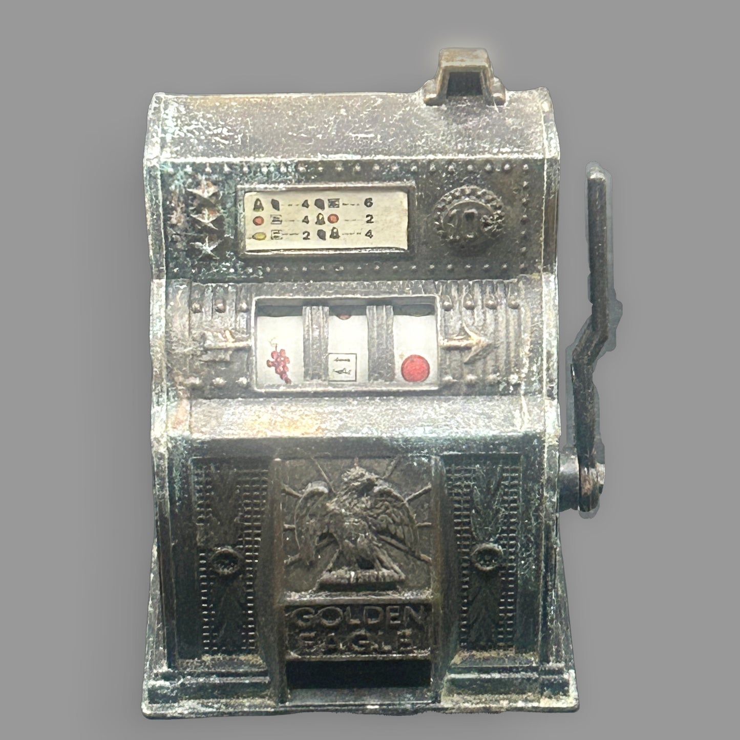 Vintage “Golden Eagle” Die-Cast Metal Slot Machine Pencil Sharpener – Bronze Finish