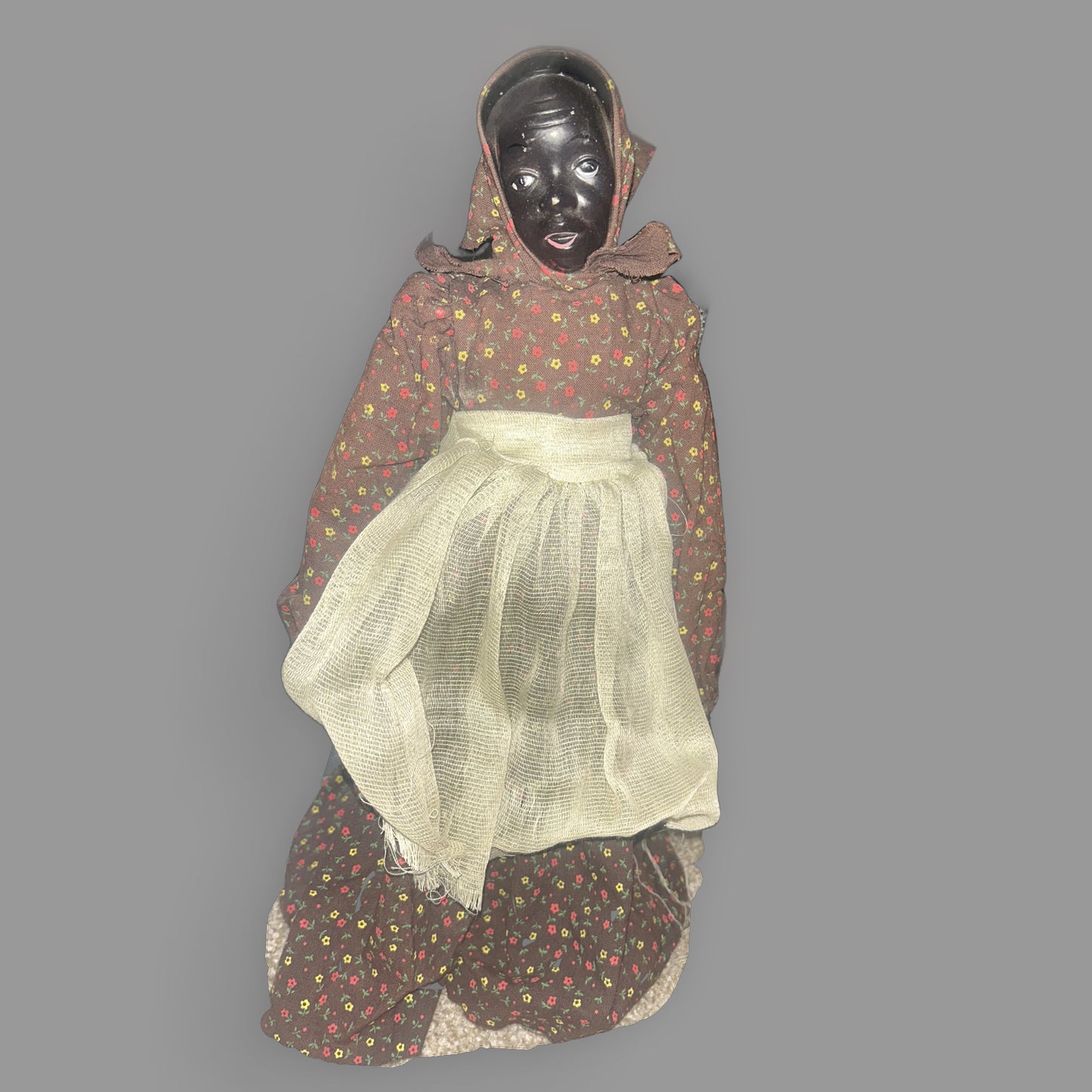 Vintage Black Americana Composition Folk Art Doll