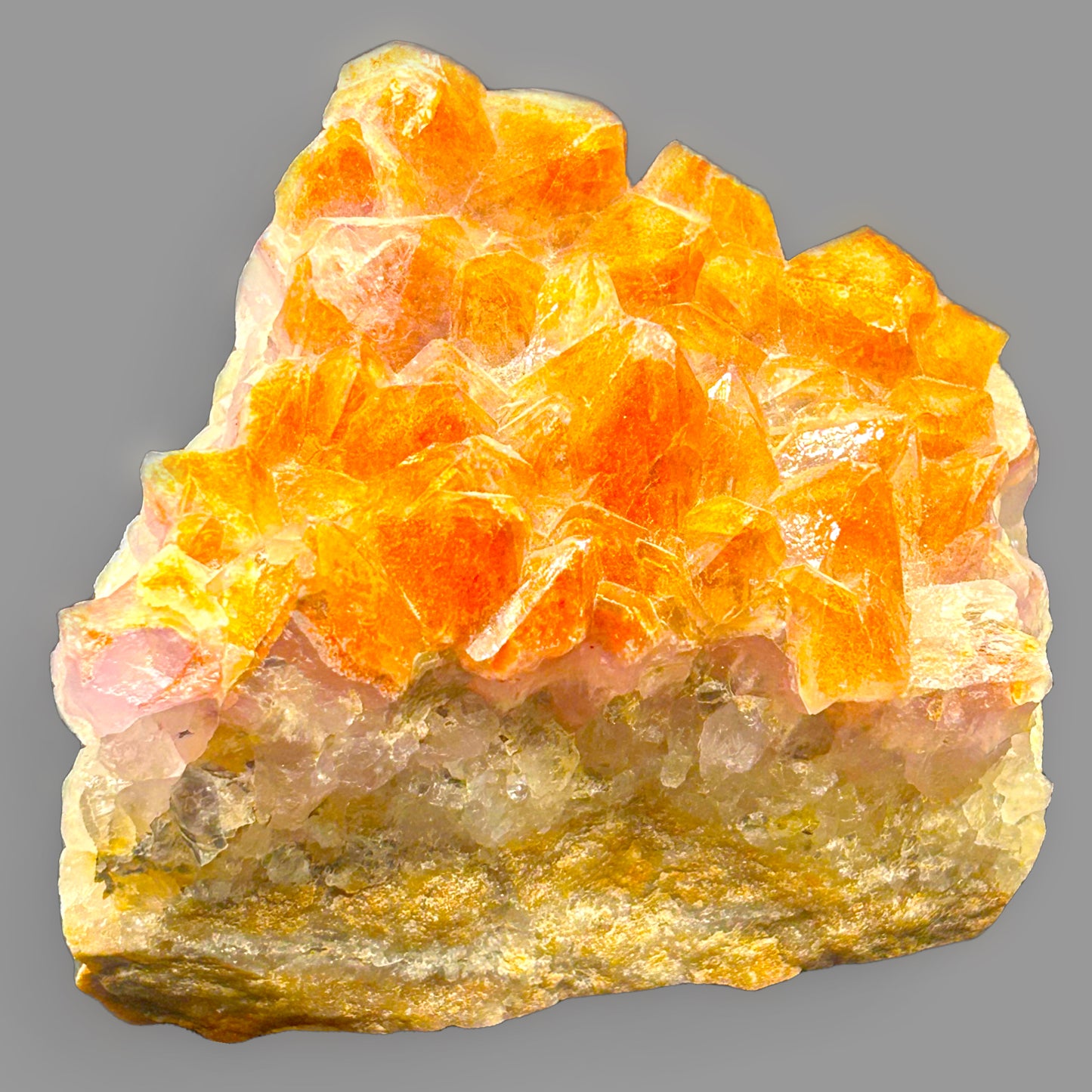 Fire Quartz & Amethyst Cluster-551g