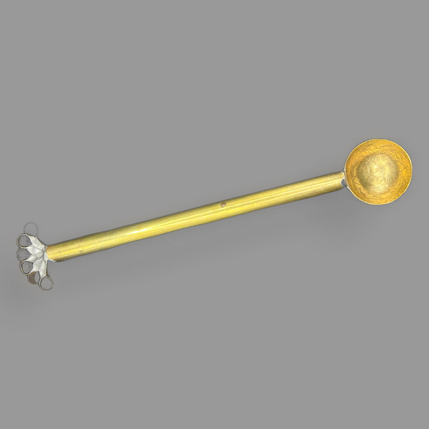 Vintage Brass Peacock Handle Ritual Spoon