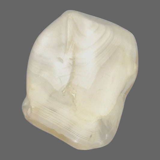 Moon Veil White Banded Agate – Layered Stone of Quiet Strength-19g