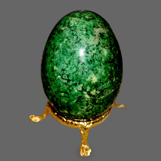 Green Serpentine Stone Egg – Stone of Healing, Protection, and Earth Alignment-151g