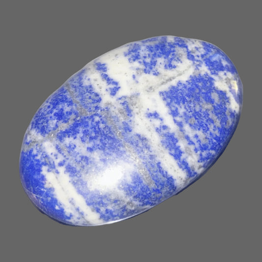 Lapis Lazuli Oval – Polished Deep Blue Stone with Golden Pyrite-82g