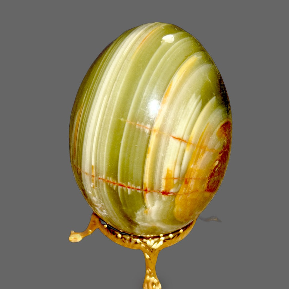 Green Onyx Egg – Stone of Renewal, Strength, and Heart-Centered Calm-314g