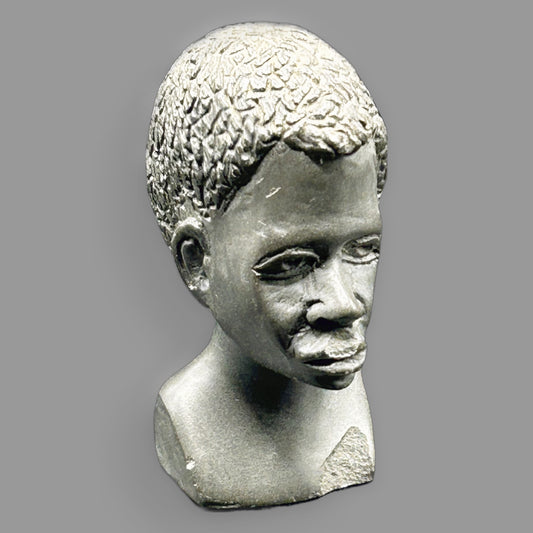 Vintage African Male Head Bust Sculpture
