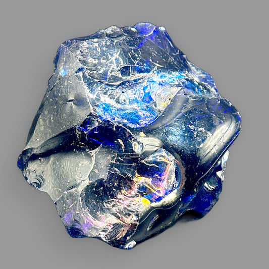 Cobalt Blue Iridescent Studio Art Glass Cullet –419g