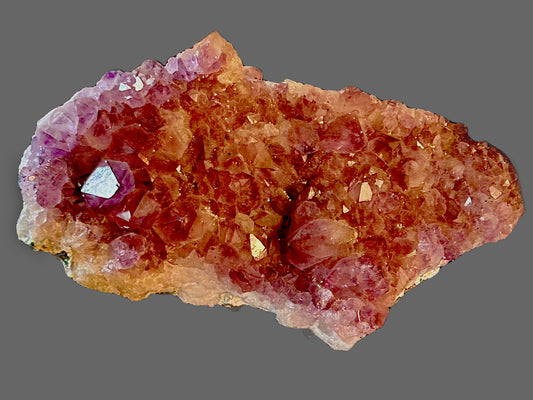 Red Cap Amethyst — Hematoid Quartz Crystal Cluster (Fire Quartz Inclusion Specimen)-2.78lbs