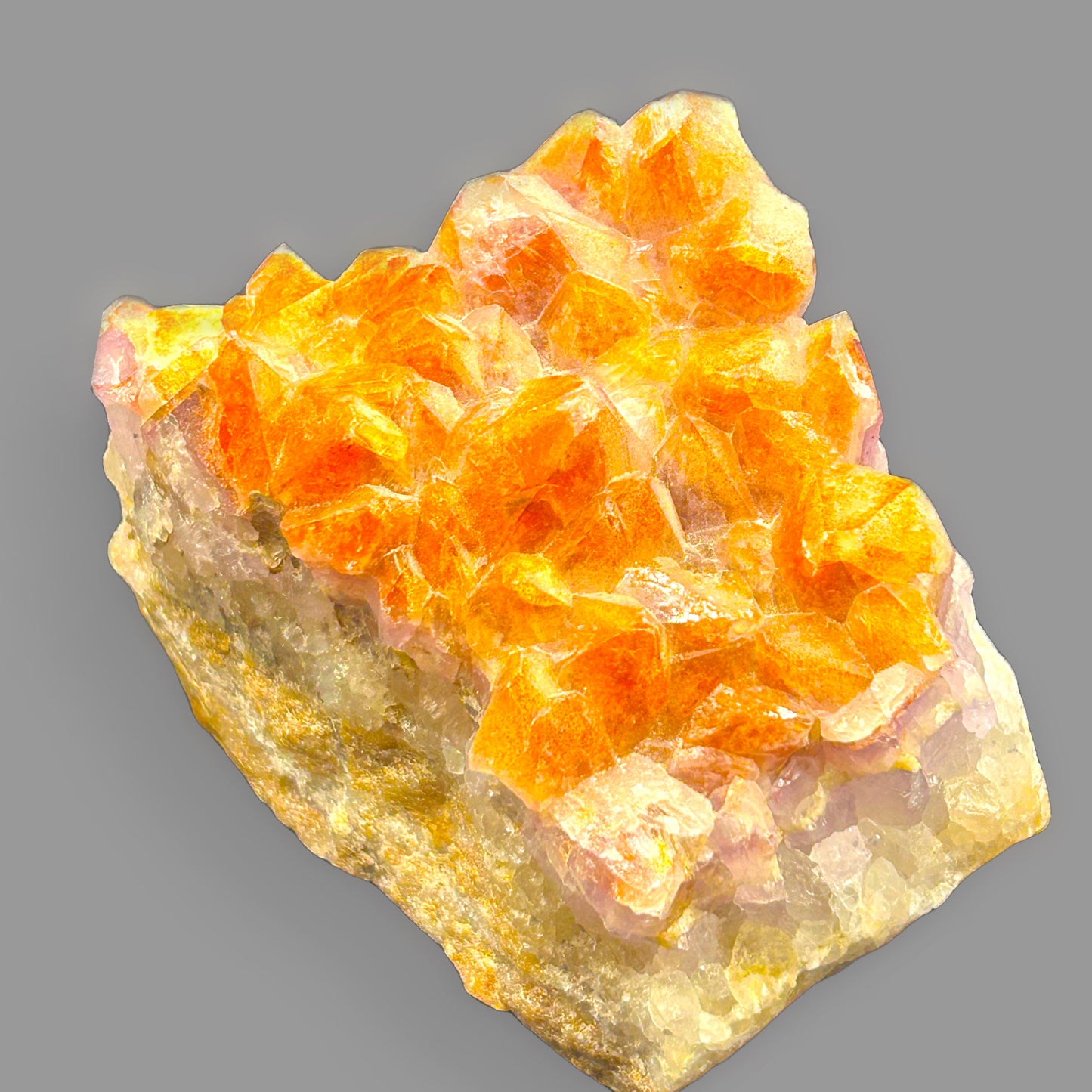 Fire Quartz & Amethyst Cluster-551g