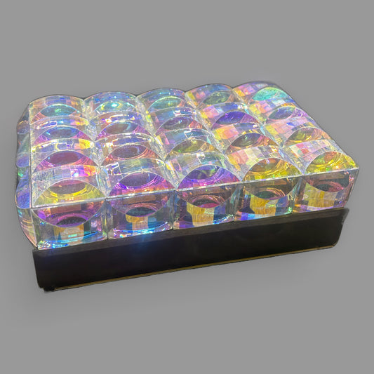 Vintage Iridescent Glass Decorative Box