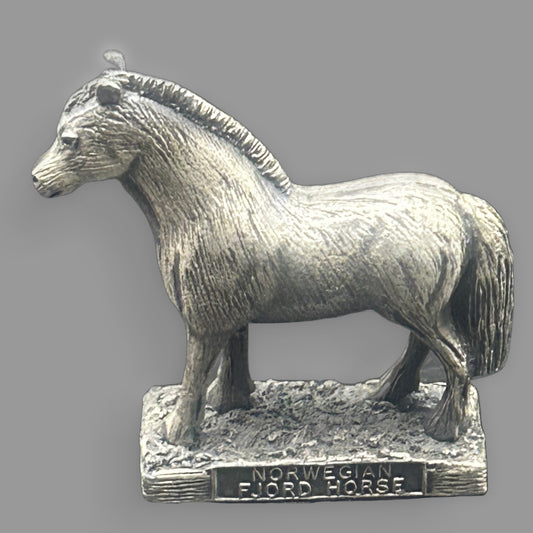 Norwegian Fjord Horse Metal Figurine