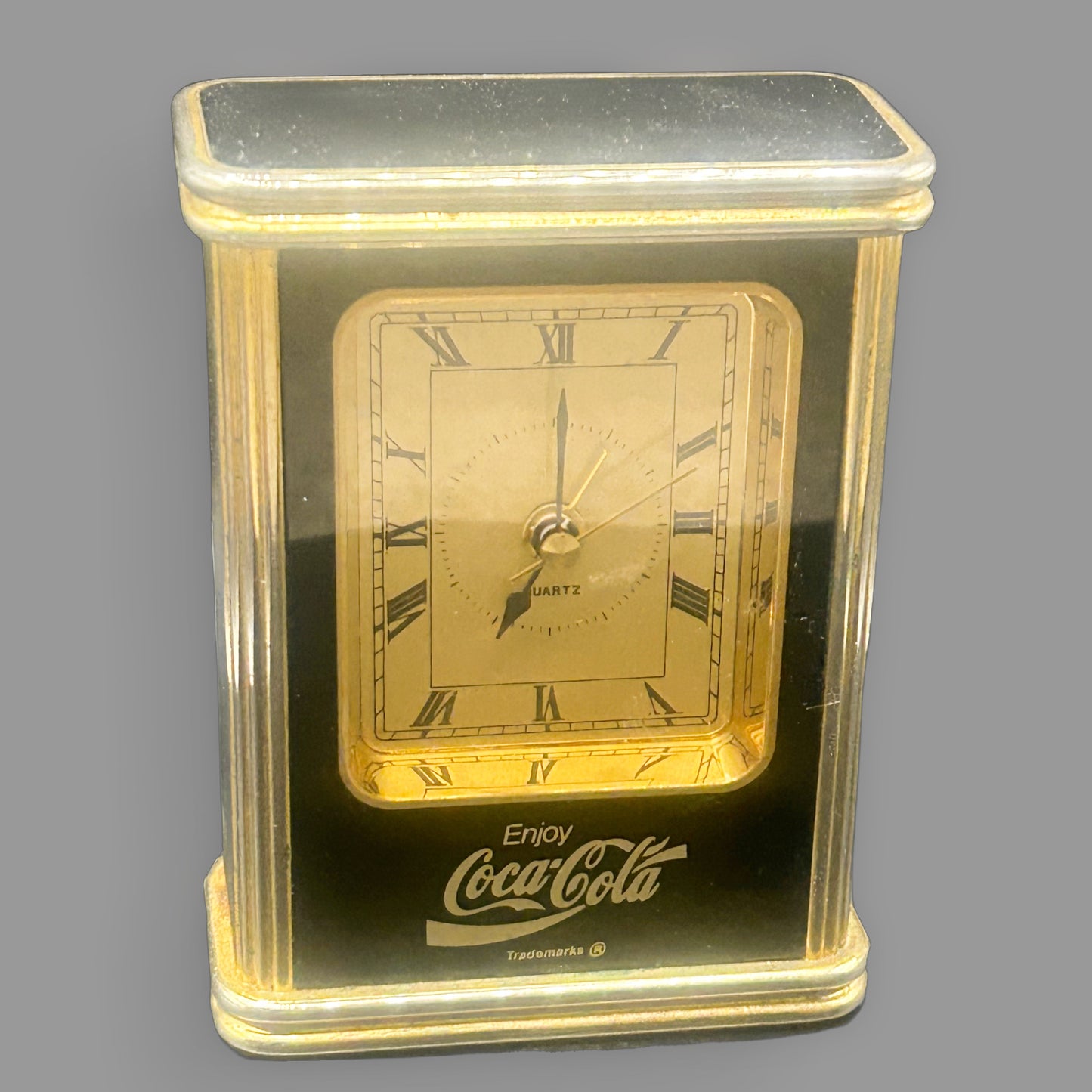 Vintage Ridgeway Coca-Cola Gold Carriage Clock – Made in Germany