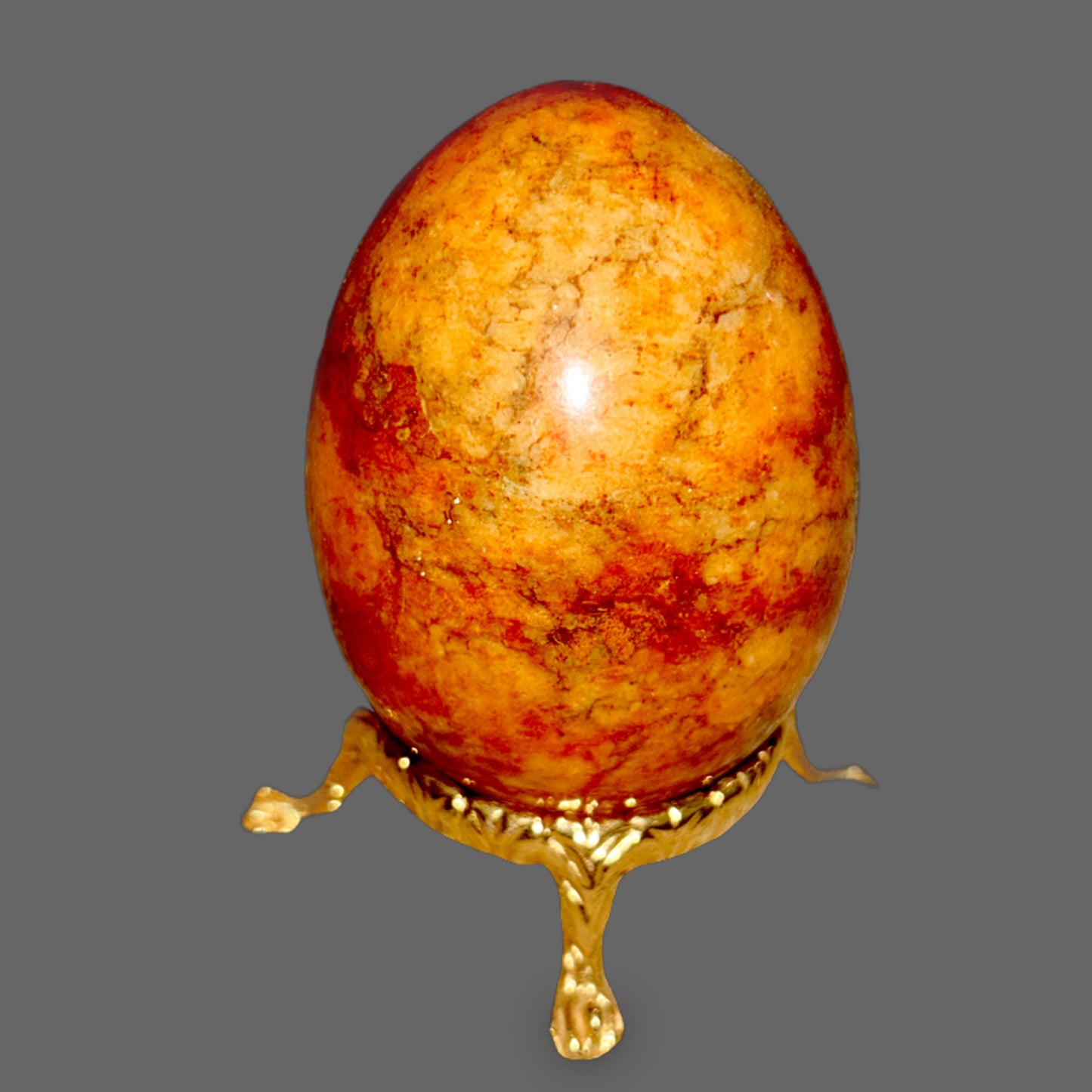 Marble or Red Alabaster Stone Egg – Stone of Vitality, Strength, and Grounded Renewal-148g