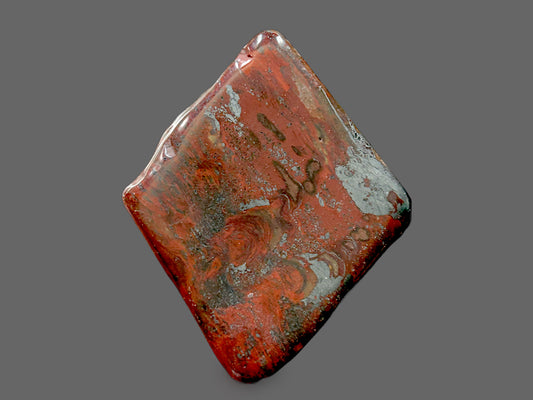 Earth Flame Cut — Polished Diamond Red Jasper Cabochon-89g