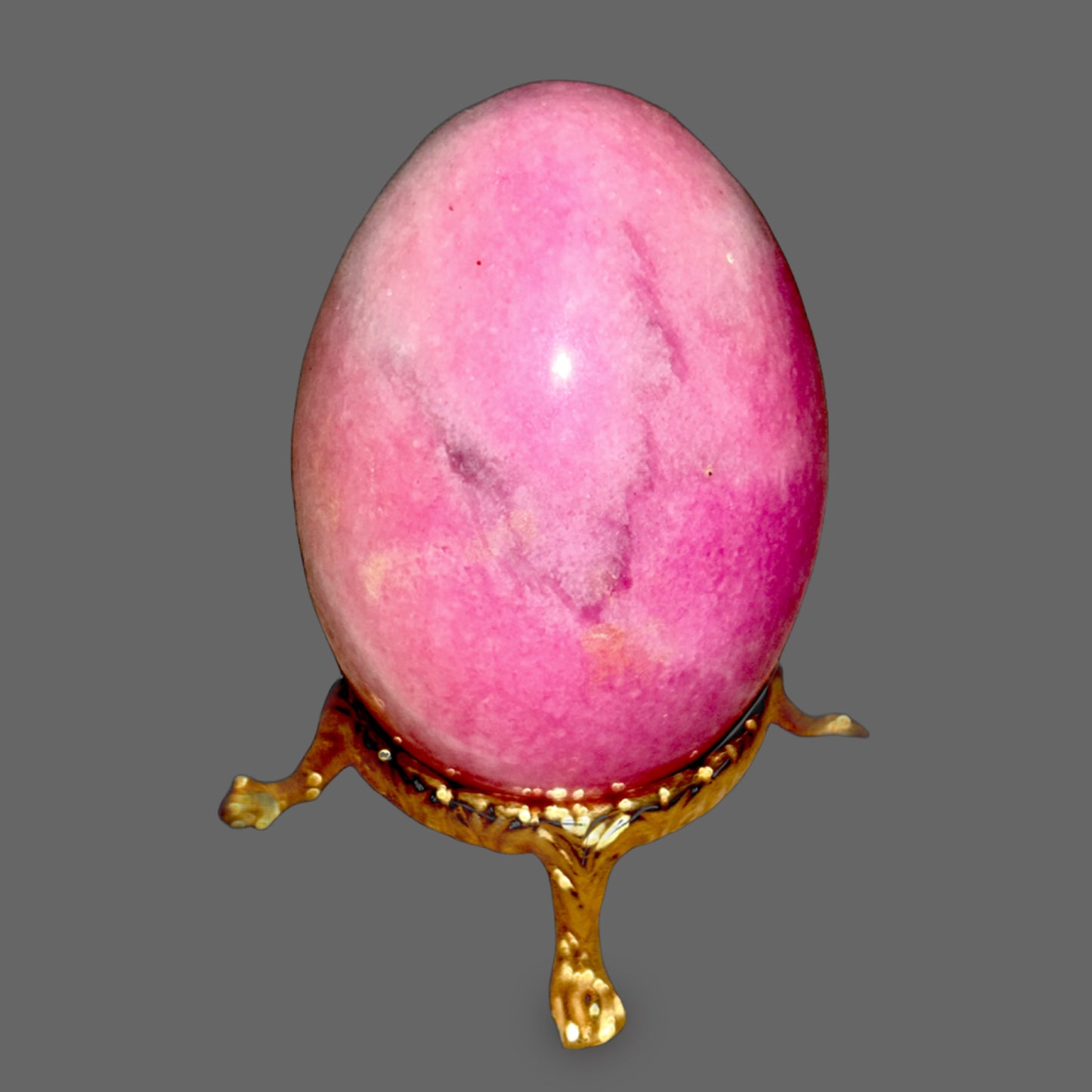 Rhodonite Stone Egg – Stone of Compassion, Healing, and Emotional Balance-167g