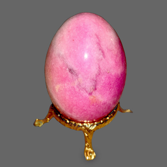 Rhodonite Stone Egg – Stone of Compassion, Healing, and Emotional Balance-167g