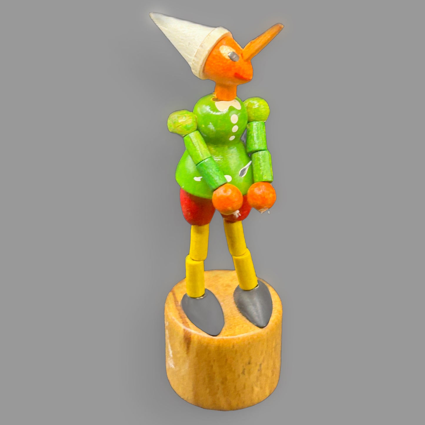 Vintage Wooden Pinocchio Push Puppet Toy
