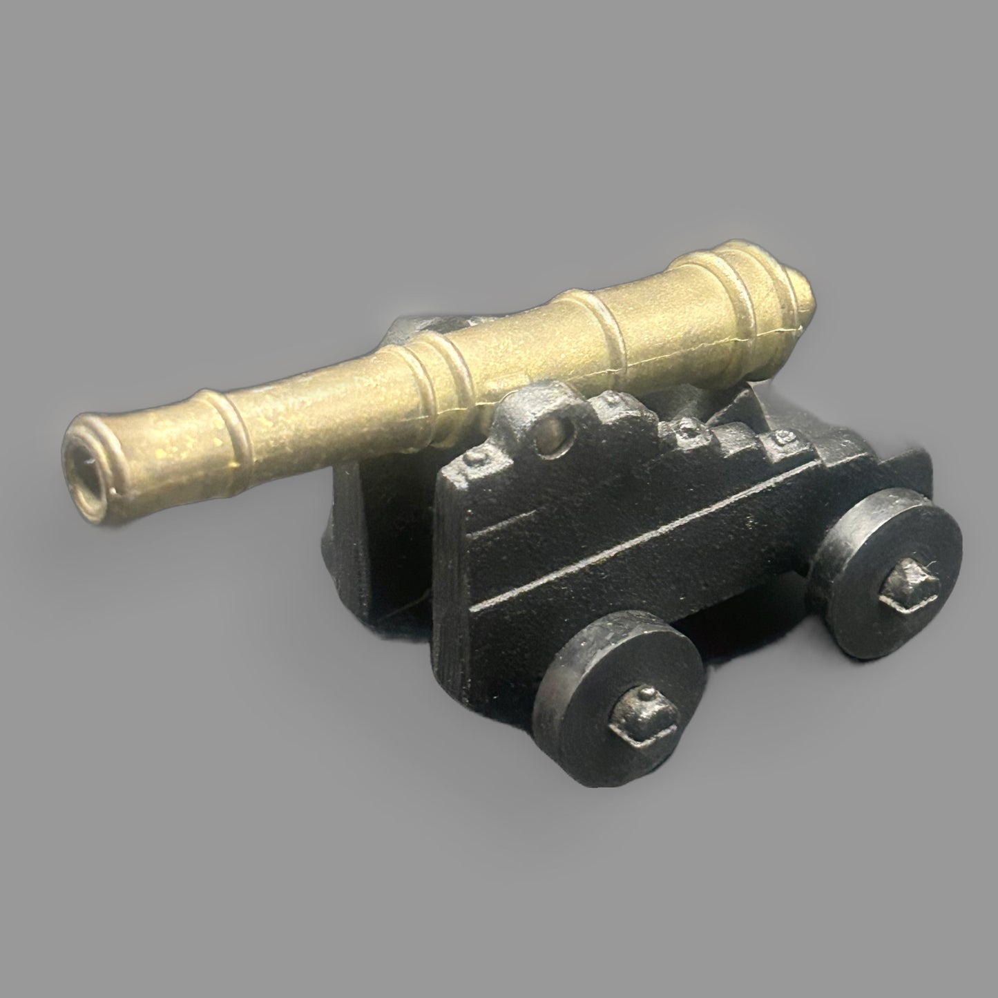 Vintage Miniature Brass & Cast Iron Naval Cannon – Desk Display Model
