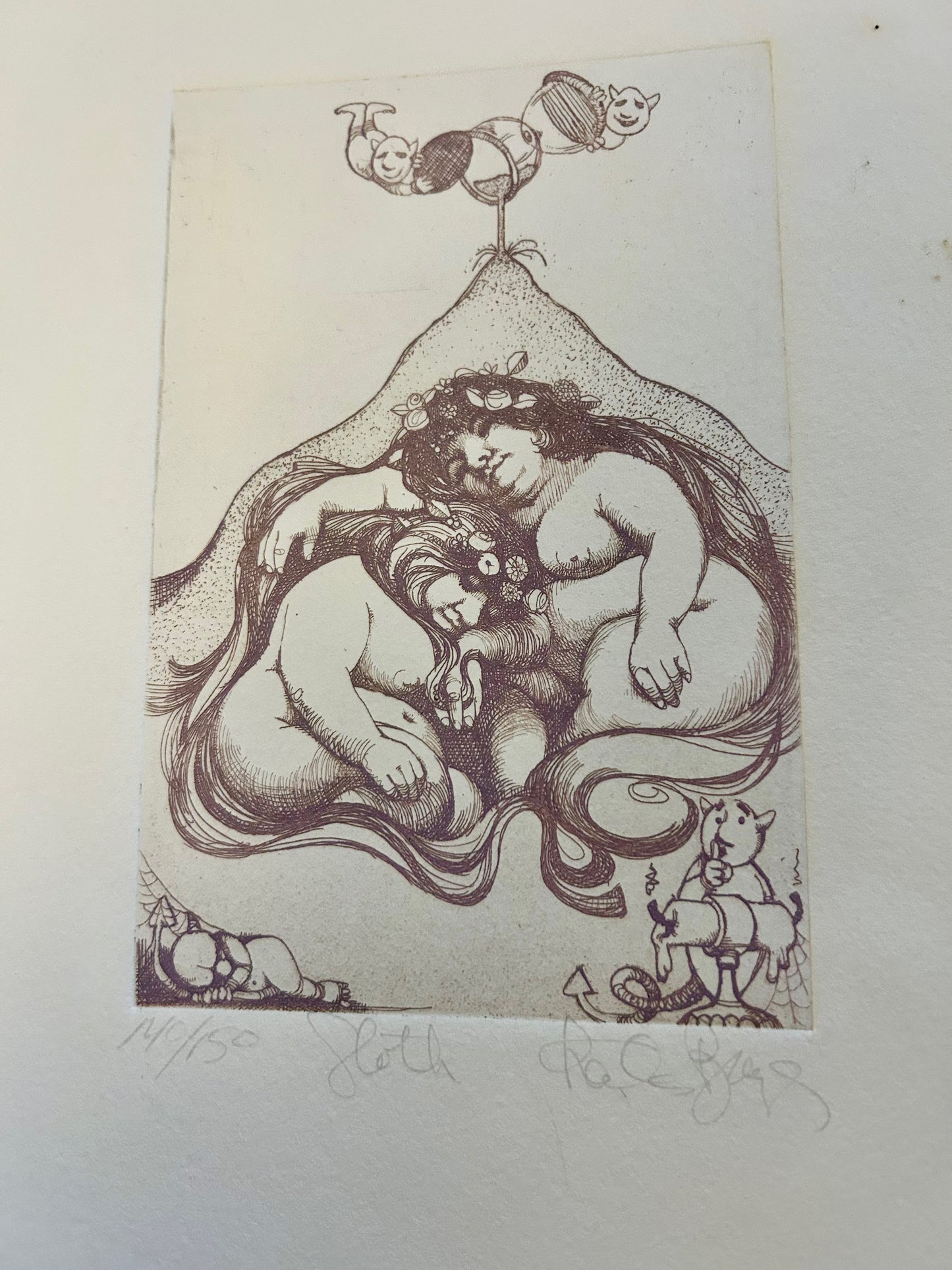 Charles Bragg “Sloth” Signed Engraving – Seven Deadly Sins Series