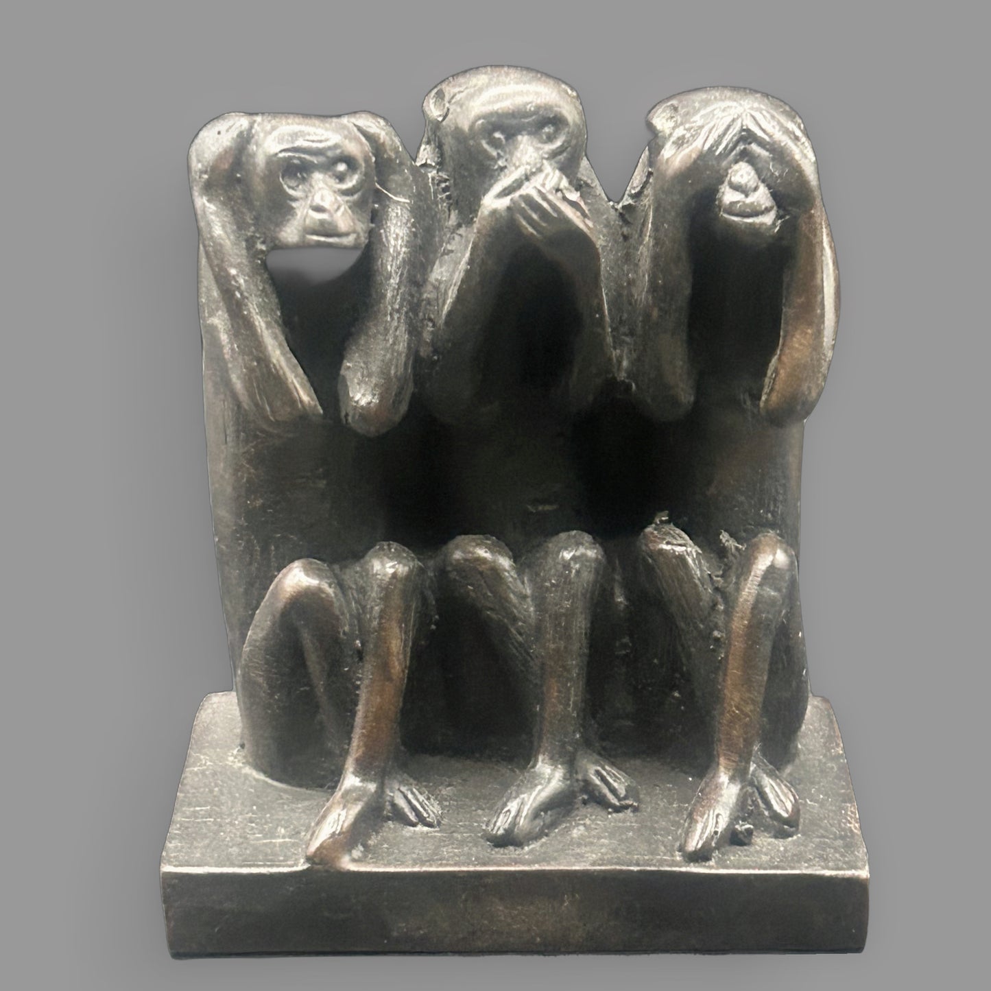 Three Wise Monkeys Bronze-Style Figurine