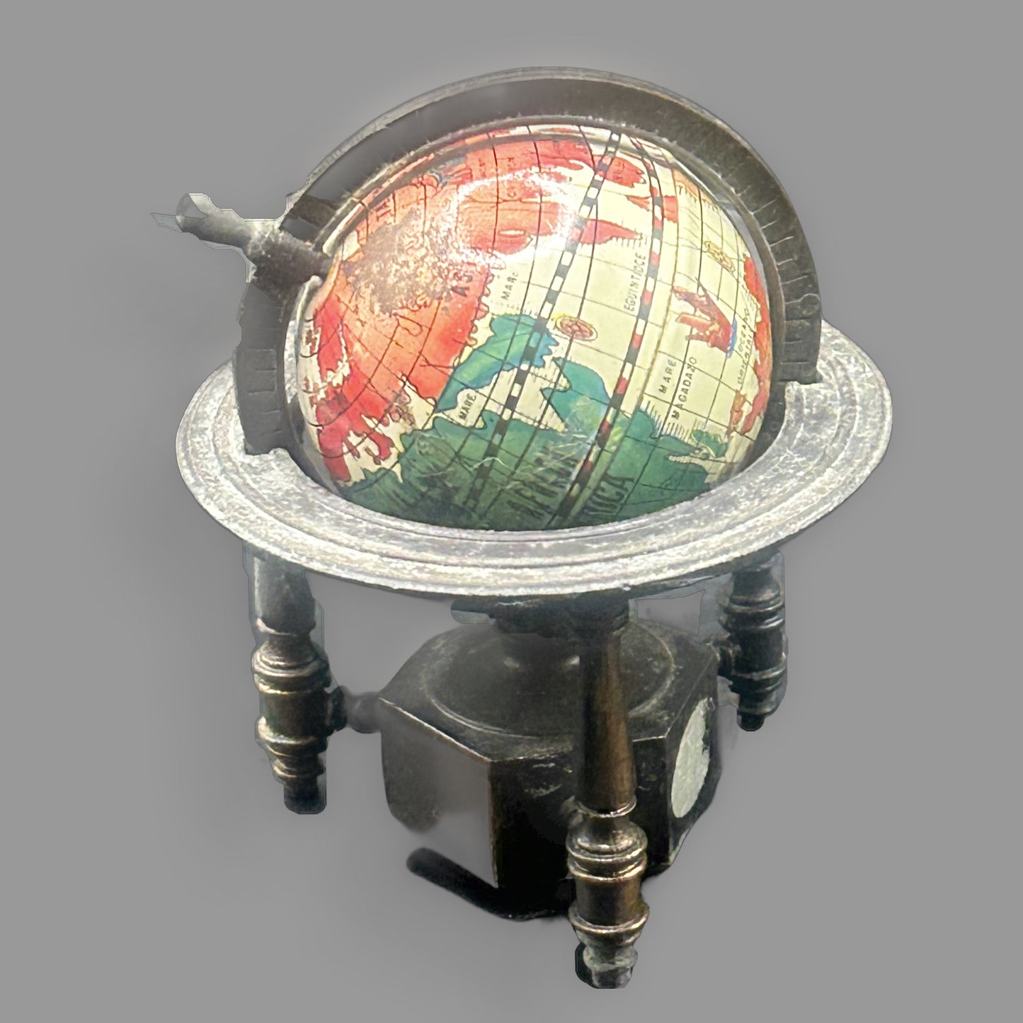 Vintage Play Me Die-Cast World Globe Pencil Sharpener