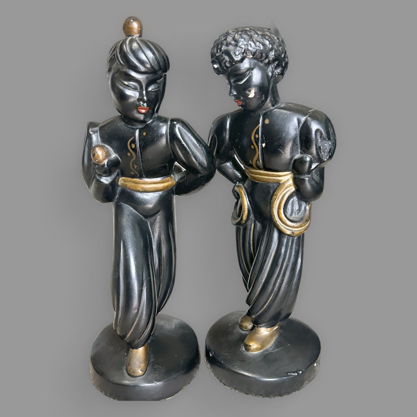 Vintage Universal Statuary Chalkware Asian Figures