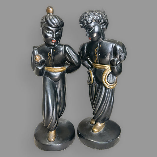 Vintage Universal Statuary Chalkware Asian Figures